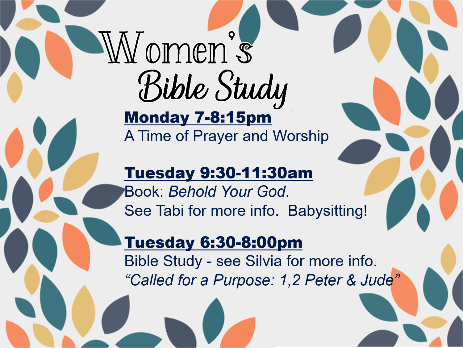 Ladies Bible Studies – Tieton Drive Bible Chapel